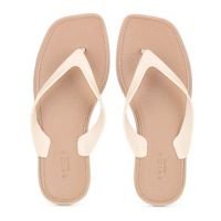 Chinelo Brizza Arezzo Tira V Bege e Marrom - Feminino - Bege