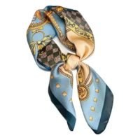 Lenço de Seda Luxo Feminino - Hijab, Bandana e Envoltório de Cetim