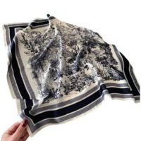 Lenço De Cabelo Com Estampa Floral De Seda Para Mulheres, Laço De Pescoço L