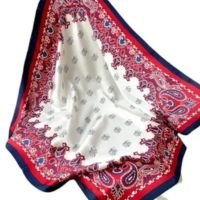 Lenço de Cetim para Cabelo 70cm - Impressão Moderna - Bandana Quadrada