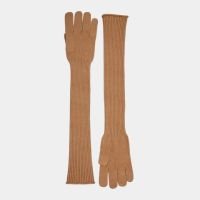 Luva Longa Canelada Camelo