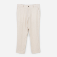 Calça Relaxed em Viscolinho com Cós Passante Bege