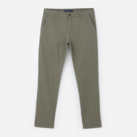 Calça Slim em Sarja com Lavagem Estonada Verde