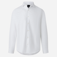 Camisa em Tricoline com Gola Lapela e Textura Mercerizada Branco