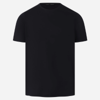 Camiseta Slim Básica em Algodão Peruano com Gola Redonda Preto