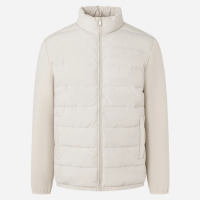 Jaqueta em Tricoline Ultraleve com Gola Alta Bege