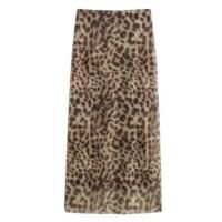 Saia Midi de Tule com Estampa Leopardo - Cintura Alta e Malha Vintage