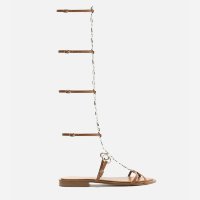 Sandália Rasteira Gladiadora Marrom Arezzo