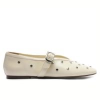 Sapatilha Tira Única Tachas Bege