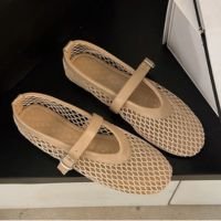 Ponto de verão, bico redondo e plano, fivela reta, casual, confortável, sap