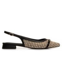 Sapatilha Preta Slingback Trama