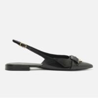 Sapatilha Preta Bico Fino Slingback