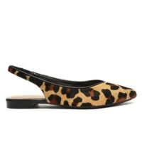 Sapatilha Slingback Bico Fino Onça