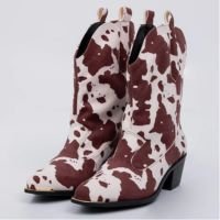 Texas - Bota Feminina Texana Bico Fino Vaca Marrom
