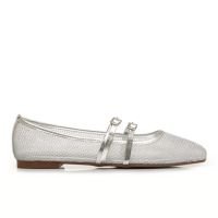 Sapatilha Boneca Prata TelaTransparente