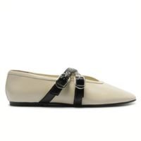 Sapatilha Tira Dupla Fivelas Megan Bege