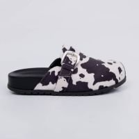 Vanila - Clog Feminino Anatômico com Fivela Vaca Preto
