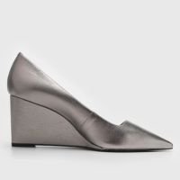 Scarpin Anabela Loucos E Santos Liso Grafite