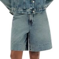 Bermuda Feminino Hering Azul Jeans Cintura Média - Jeans