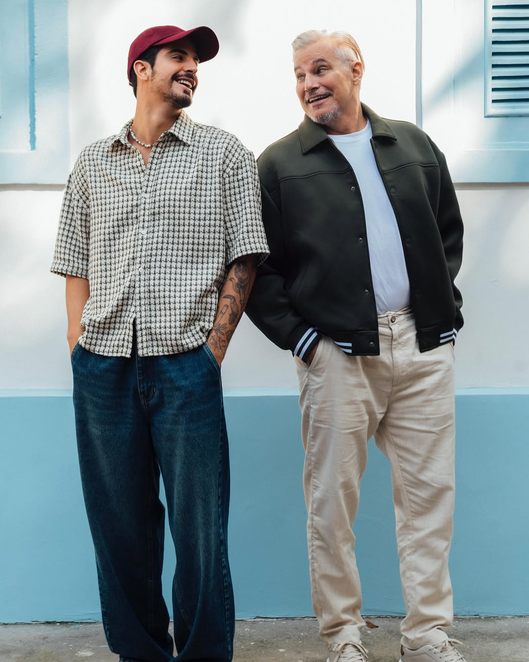 enzo e edson celulari, rostos da campanha de presentes de dia dos pais de renner