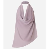 Blusa em Crepe Frente Única com Decote Degagê Roxo