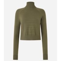 Blusa em Tricô com Gola Alta e Manga Longa Verde