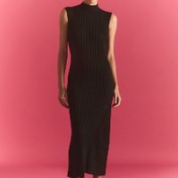 Vestido Midi Assimétrico em Tricot Florea Amaranthus Preto