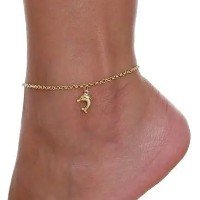 Tornozeleira Portuguesa Com Pingente Golfinho Ouro 18k 750 - Thile Jóias