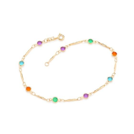 Tornozeleira folheada a ouro COLORIDO 551605 Rommanel