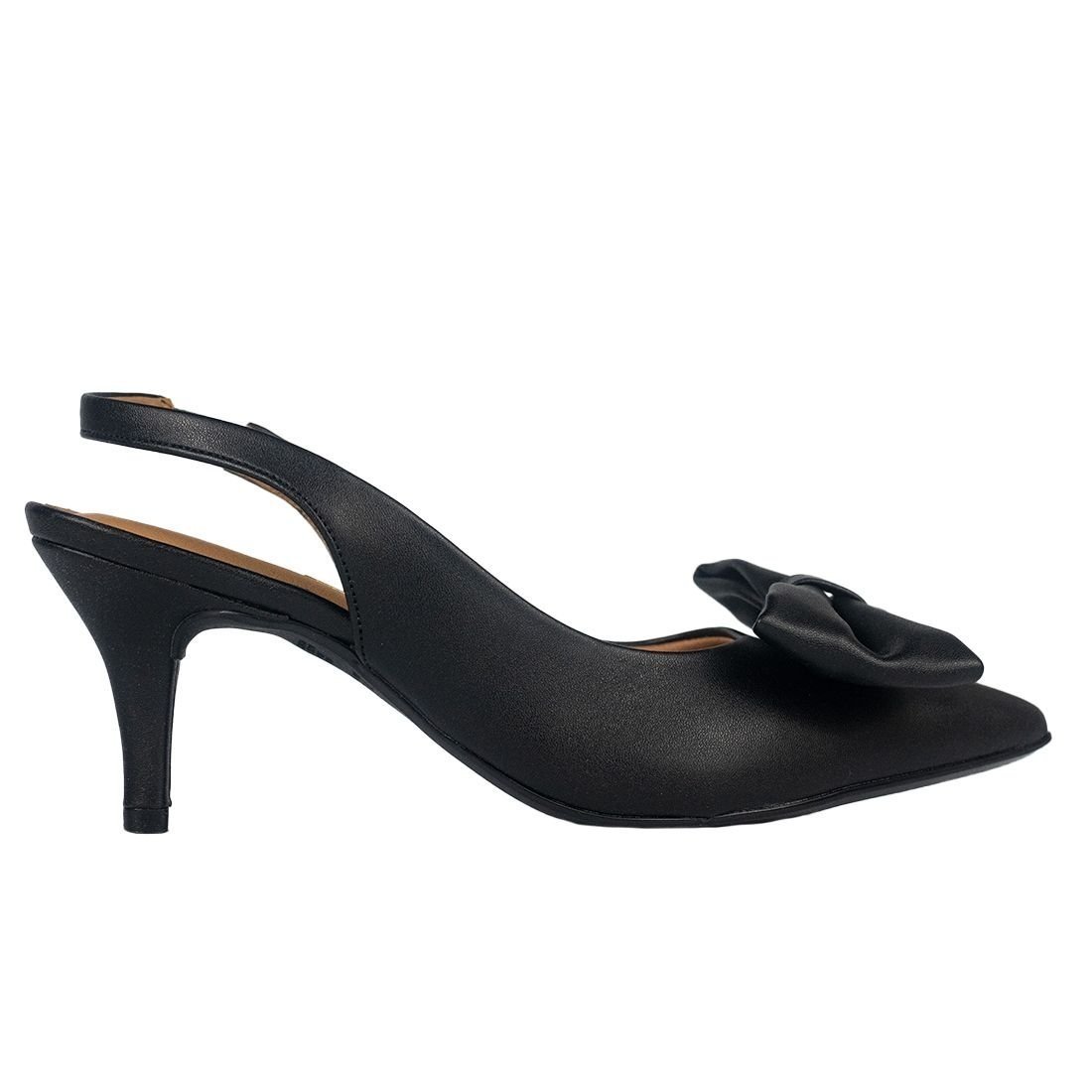 Scarpin Vizzano Bico Fino Slingback Laço Preto
