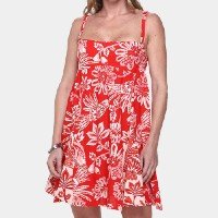 Vestido Farm Curto Arara Floral - Vermelho