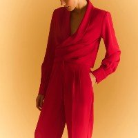 Blusa com Transpasse Frontal Florea Celebration Lichia Vermelho