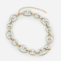 Colar Curto com Elos de Latinha Prata/Dourado