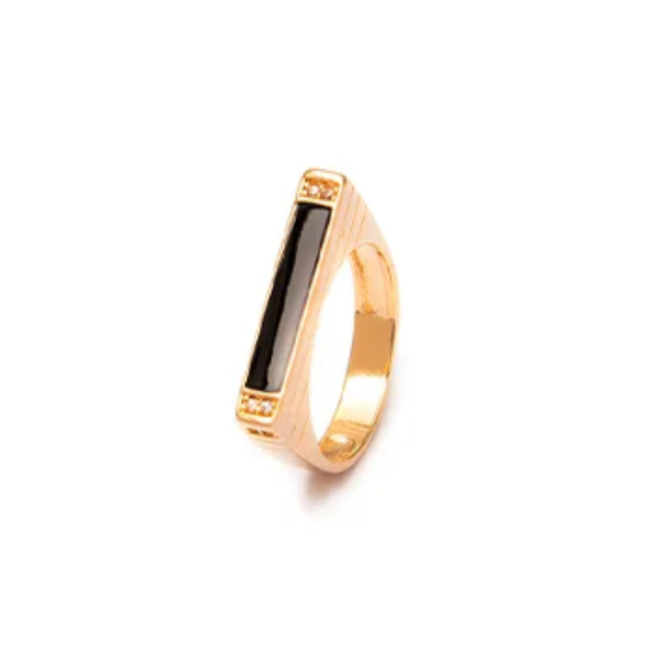 Anel Black Dourado