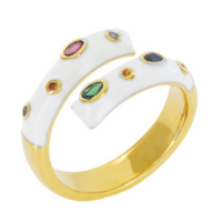 Anel Esmaltado com Pedra