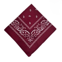 Bandana Estampada Lenço Rock Mascara Vinho Marsala