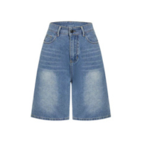 mall inline badgeLovito Short Jeans Casual Com Bolso Liso Para Mulheres L93