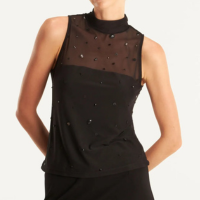 Blusa tule brilhos preto