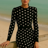 Blusa em Tricot Manga Longa Mareh Poá Preto