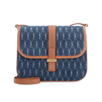 Bolsa transversal jeans com monograma