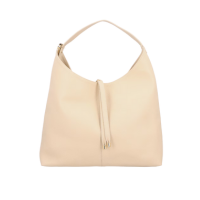 BOLSA HOBO EM COURO BEGE NATA MÉDIA