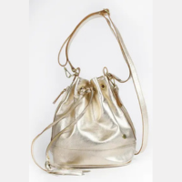 Bolsa Saco Transversal Feminina Tiracolo Couro Ouro Light - Betania Couros