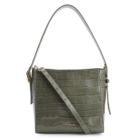 Bolsa De Ombro Fivela Couro Croco Verde