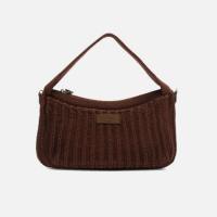 Bolsa Tiracolo Crochê Marrom Pequena