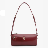 Bolsa De Ombro Cadeado Couro Vinho