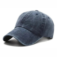 Boné Aba Curva Jeans Azul Liso Old Desbotado Praia Dad Hat