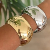 Bracelete Grosso Articulado em Metal Texturizado Pulseira Maxi