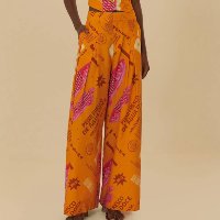 Calça Pantalona Estampada Peixe Fresco
