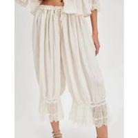 Combhasaki feminino y2k solto ajuste bloomers calças cortadas cordão cintur