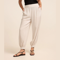 Calça Aladim Alfaiatada com Pregas na Barra Branco